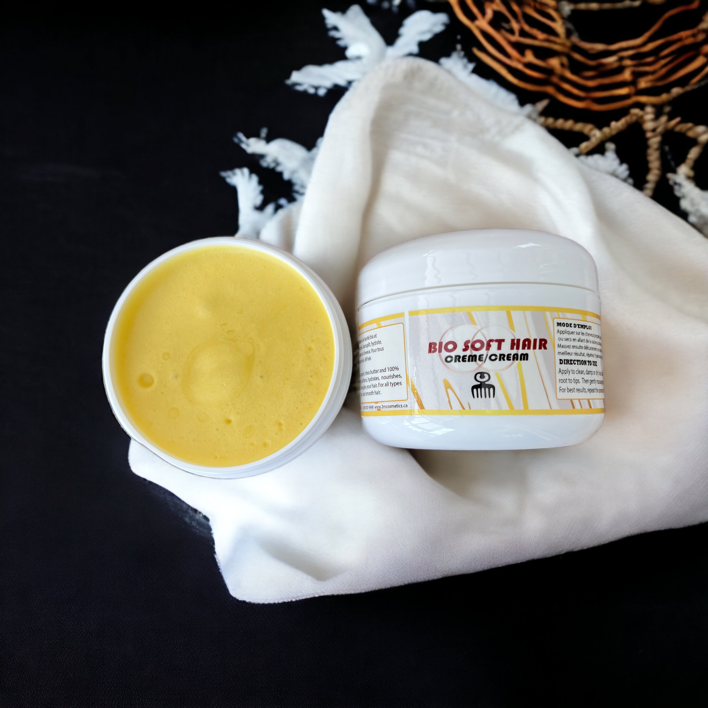 Crème de Cheveux BIO SOFT HAIR - Nourrissez, hydratez et rendez souples vos cheveux en profondeur sans produits chimiques
