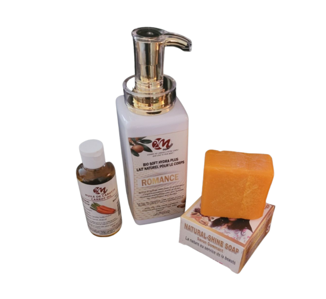 TRIO PARFAIT POUR PEAU - ROMANCE (KARITE + CACAO + AMANDE DOUCE)