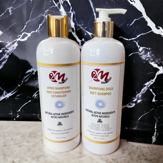 Gentle Shampoo, Conditioner and Conditioner Set for Clean, Silky Natural Hair