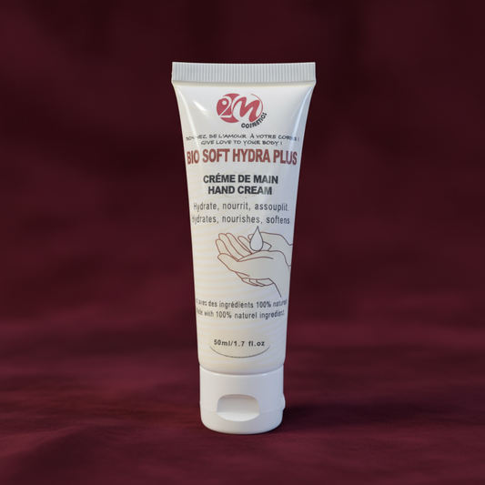 Bio Soft Hydra Plus Crème de Main – Fond bordeaux